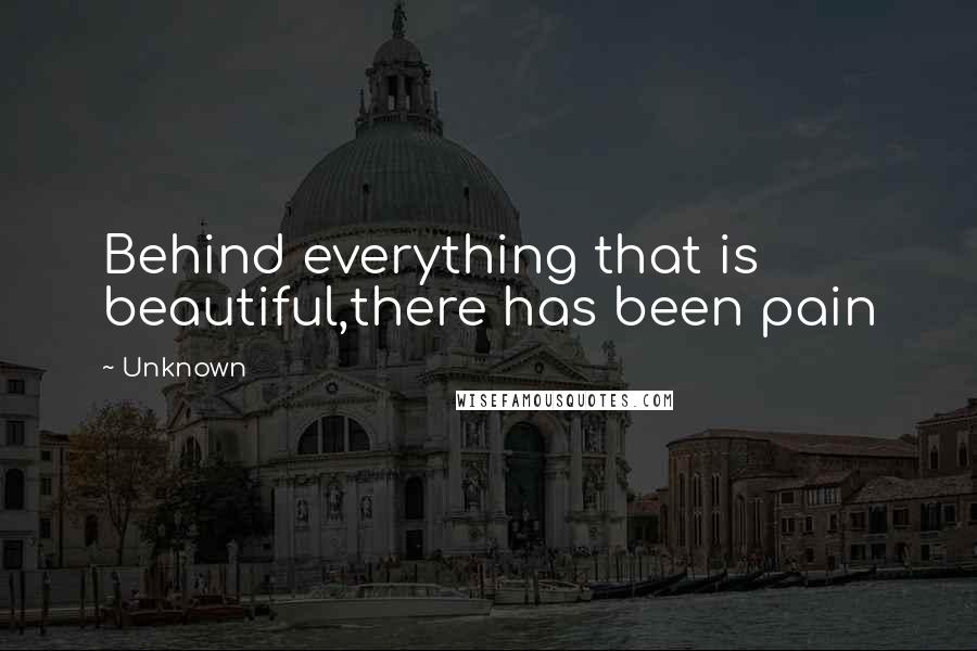 Unknown Quotes: Behind everything that is beautiful,there has been pain