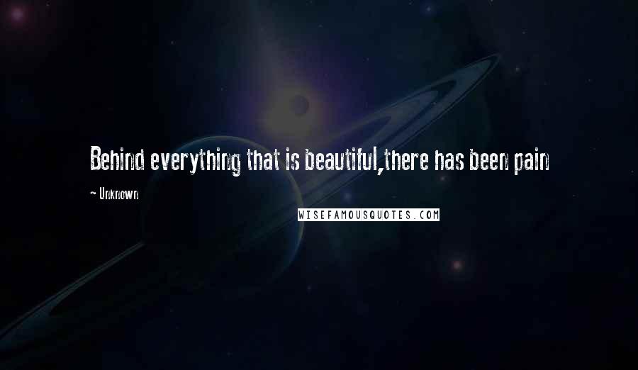 Unknown Quotes: Behind everything that is beautiful,there has been pain