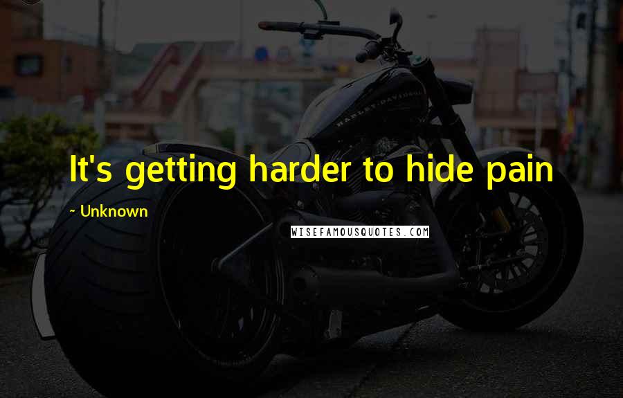 Unknown Quotes: It's getting harder to hide pain