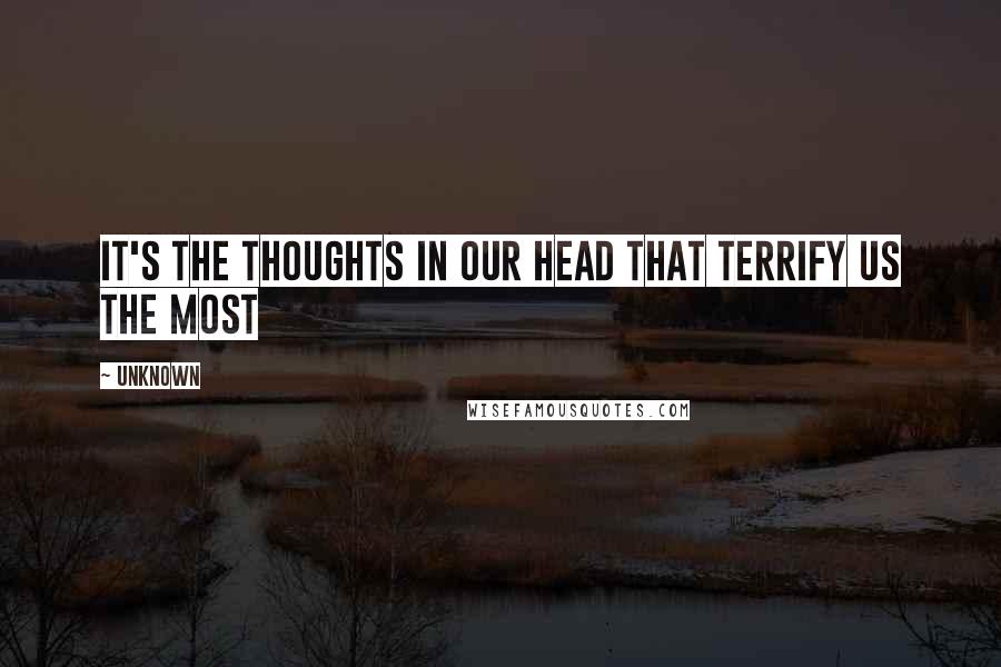 Unknown Quotes: It's the thoughts in our head that terrify us the most