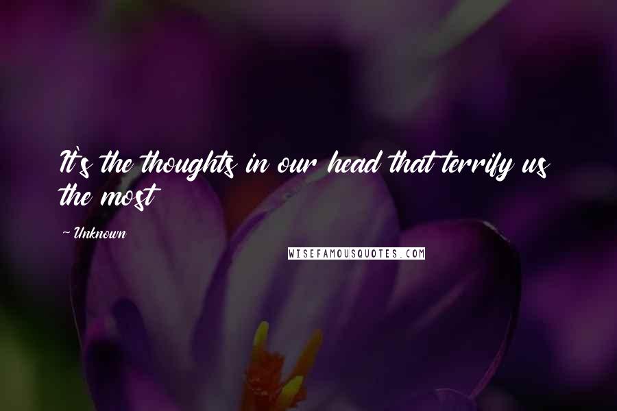 Unknown Quotes: It's the thoughts in our head that terrify us the most