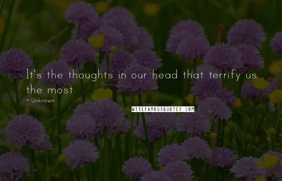 Unknown Quotes: It's the thoughts in our head that terrify us the most