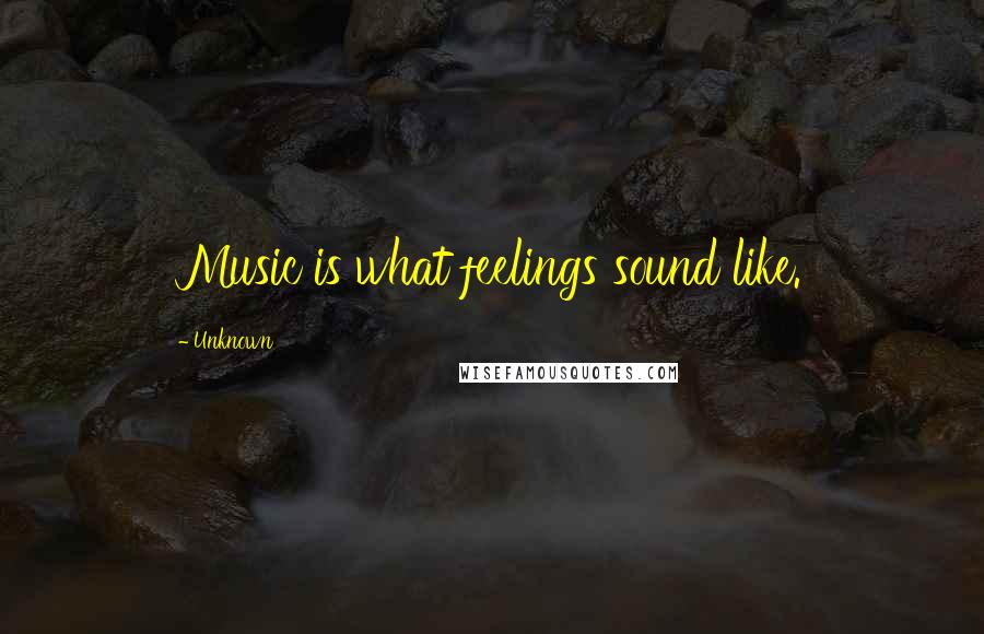 Unknown Quotes: Music is what feelings sound like.