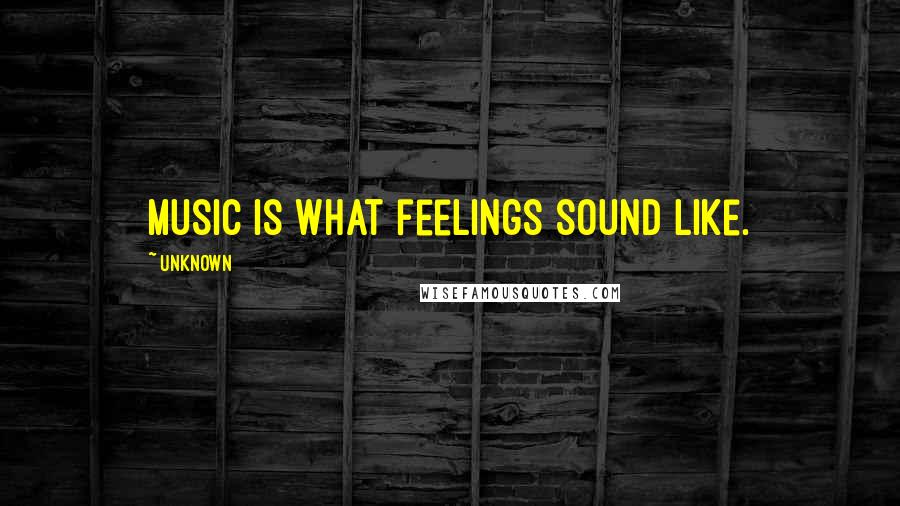 Unknown Quotes: Music is what feelings sound like.