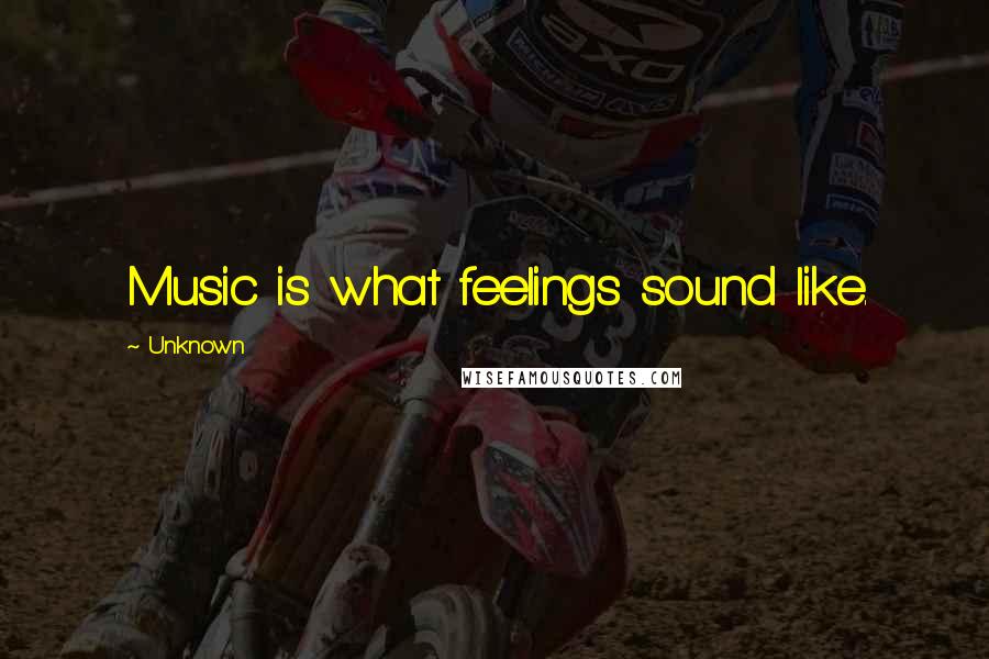 Unknown Quotes: Music is what feelings sound like.