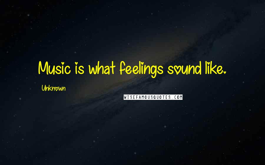 Unknown Quotes: Music is what feelings sound like.