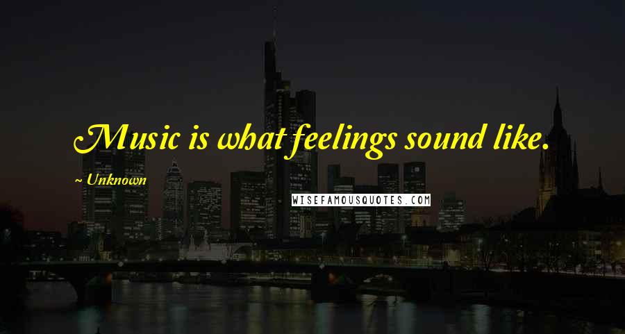 Unknown Quotes: Music is what feelings sound like.