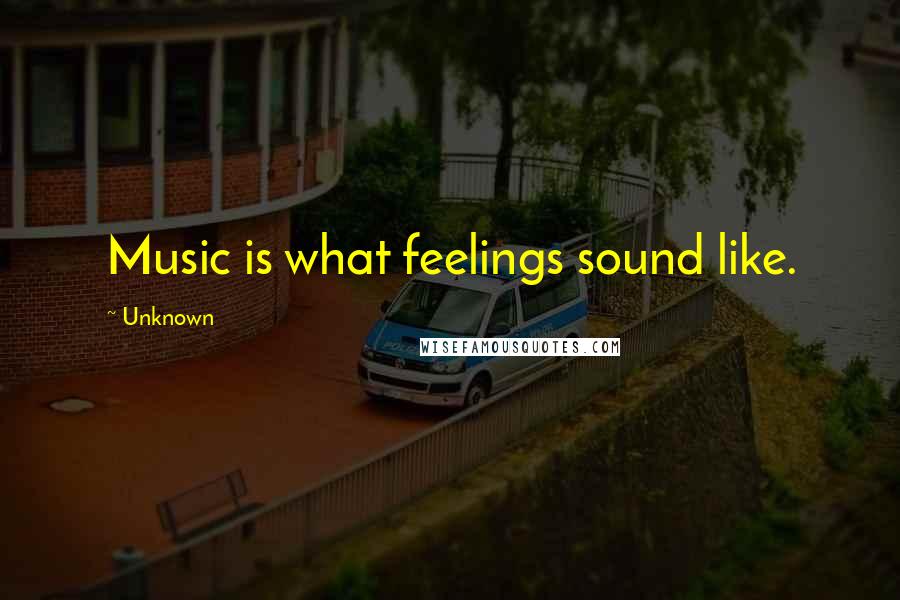 Unknown Quotes: Music is what feelings sound like.