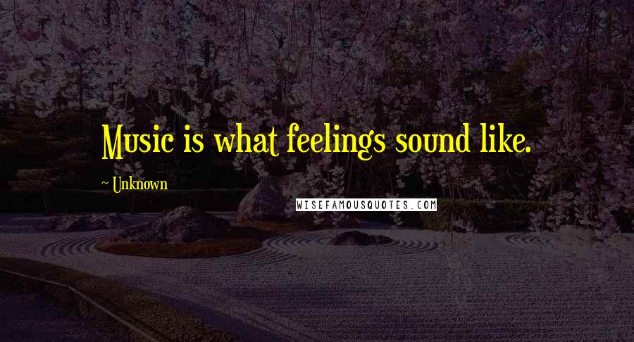 Unknown Quotes: Music is what feelings sound like.