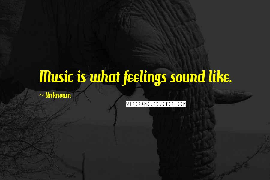 Unknown Quotes: Music is what feelings sound like.