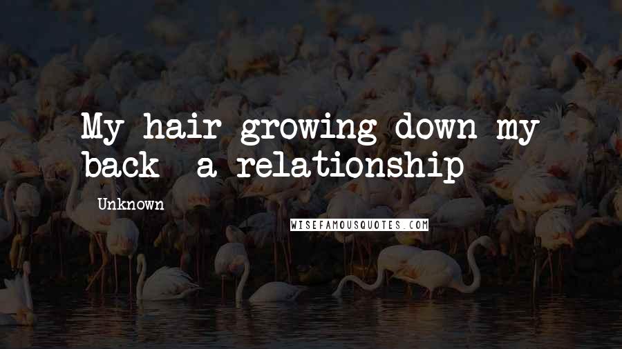 Unknown Quotes: My hair growing down my back  a relationship