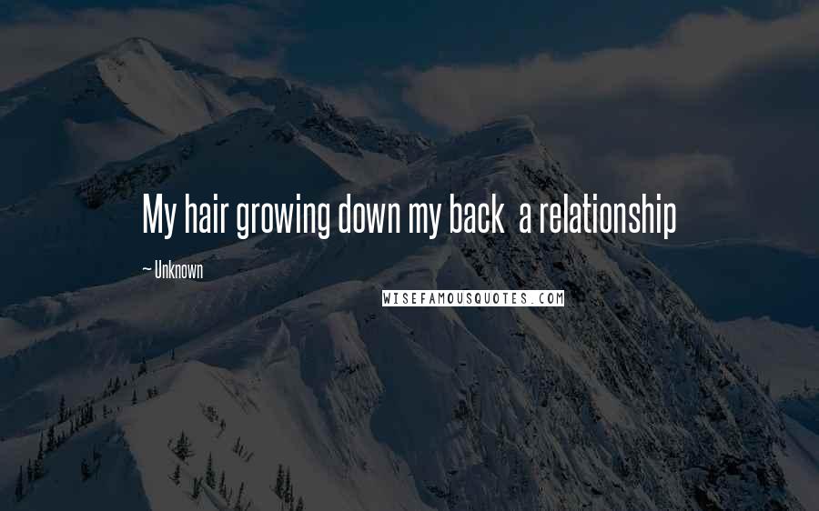 Unknown Quotes: My hair growing down my back  a relationship