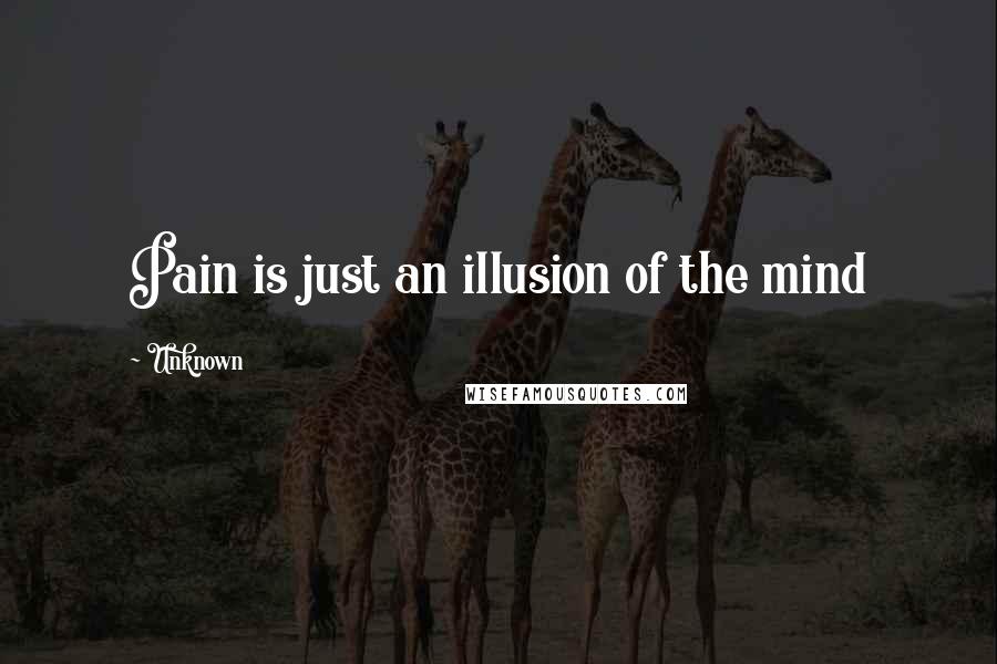 Unknown Quotes: Pain is just an illusion of the mind