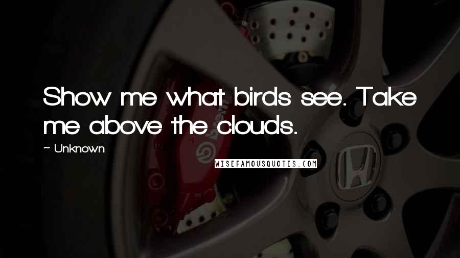 Unknown Quotes: Show me what birds see. Take me above the clouds.