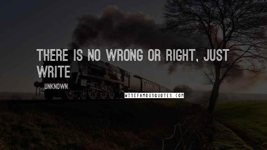 Unknown Quotes: There is no wrong or right, just write