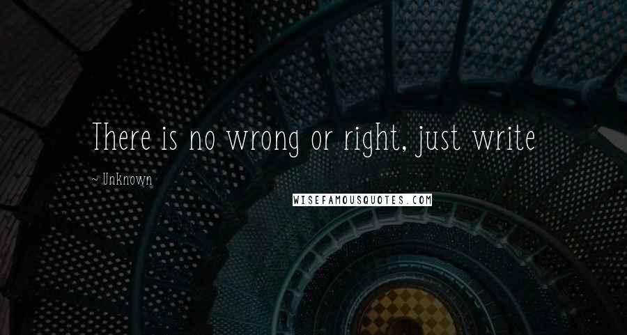 Unknown Quotes: There is no wrong or right, just write