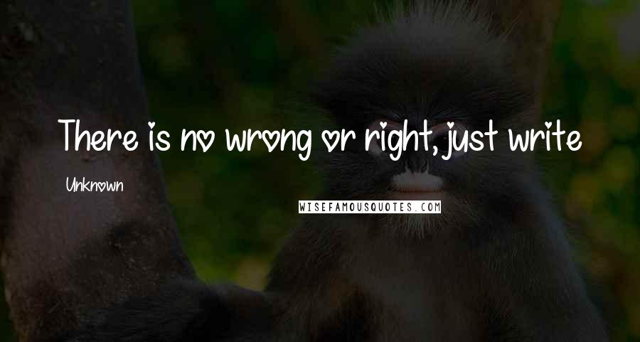 Unknown Quotes: There is no wrong or right, just write