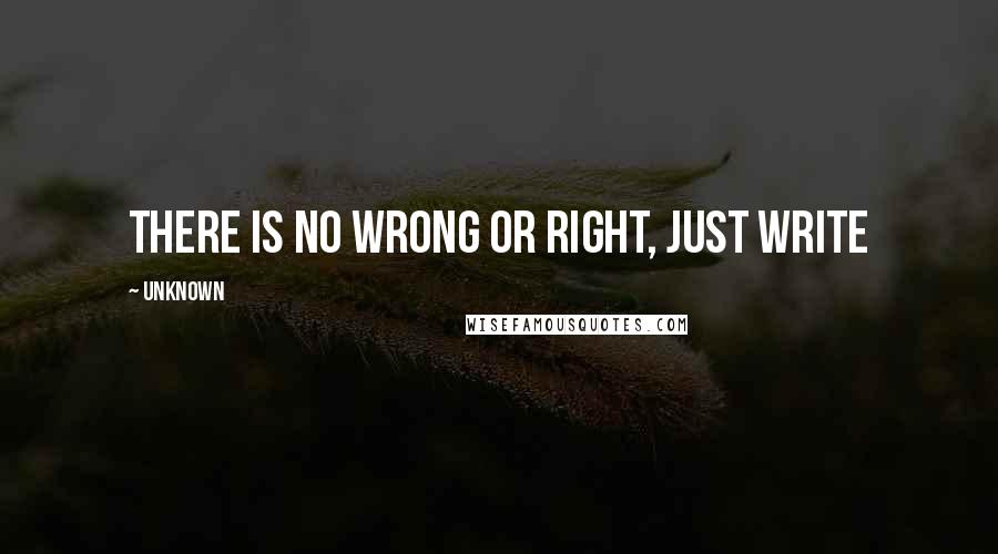 Unknown Quotes: There is no wrong or right, just write