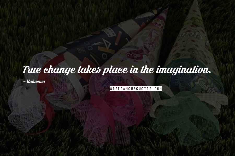 Unknown Quotes: True change takes place in the imagination.