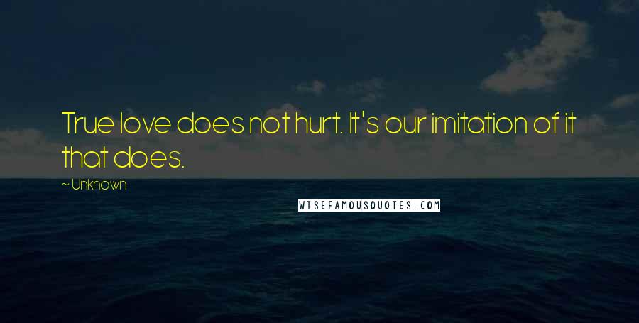 Unknown Quotes: True love does not hurt. It's our imitation of it that does.