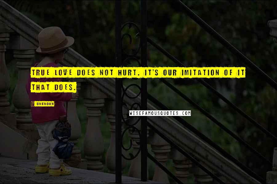 Unknown Quotes: True love does not hurt. It's our imitation of it that does.