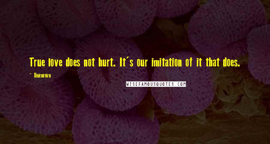 Unknown Quotes: True love does not hurt. It's our imitation of it that does.