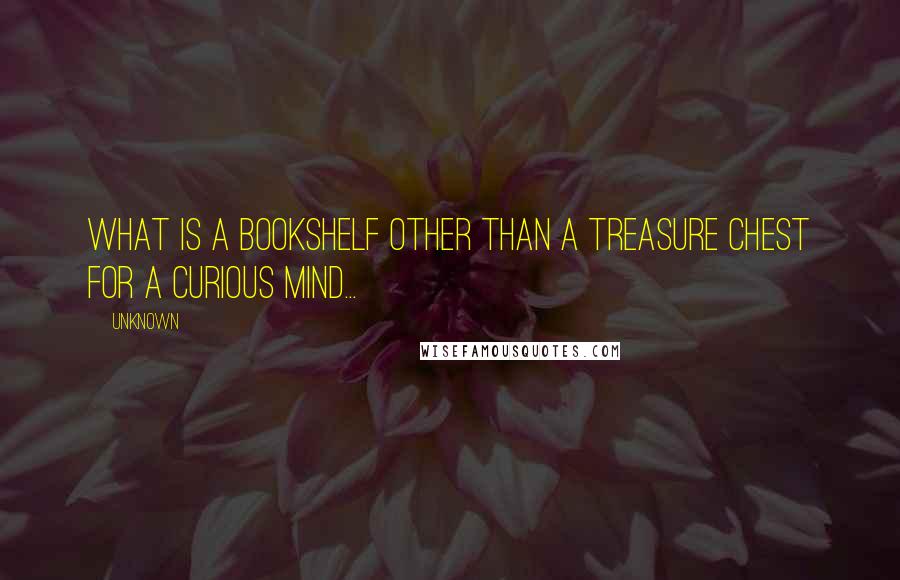 Unknown Quotes: What is a bookshelf other than a treasure chest for a curious mind...