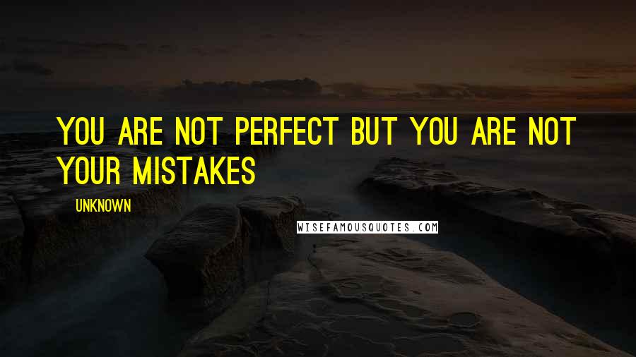 Unknown Quotes: you are not perfect but you are not your mistakes