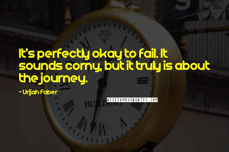 Urijah Faber Quotes: It's perfectly okay to fail. It sounds corny, but it truly is about the journey.