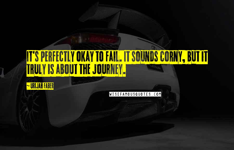 Urijah Faber Quotes: It's perfectly okay to fail. It sounds corny, but it truly is about the journey.