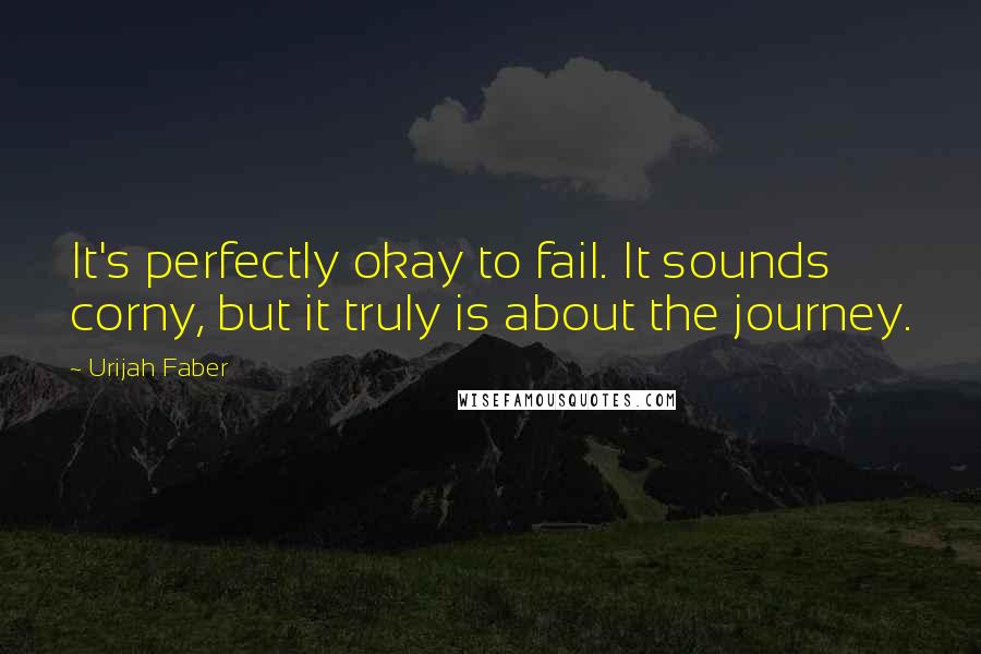 Urijah Faber Quotes: It's perfectly okay to fail. It sounds corny, but it truly is about the journey.