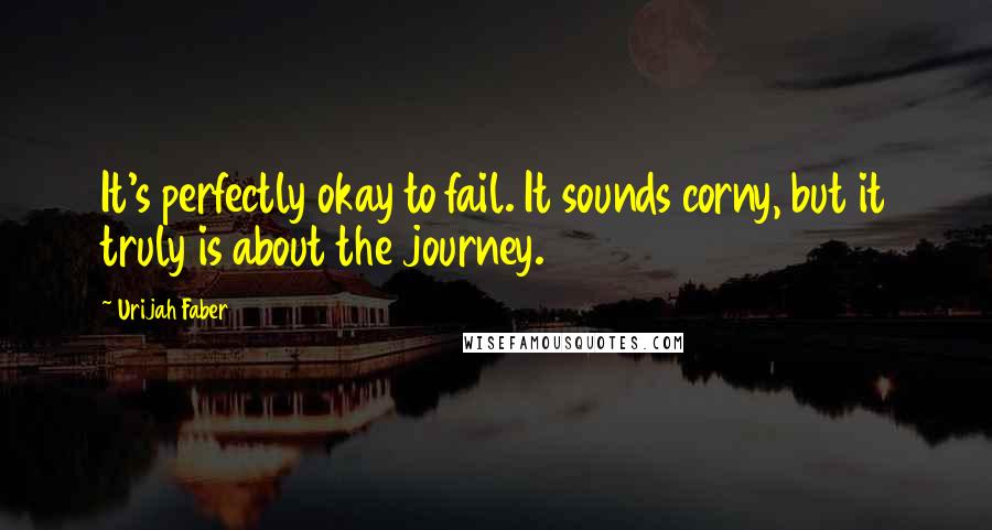 Urijah Faber Quotes: It's perfectly okay to fail. It sounds corny, but it truly is about the journey.