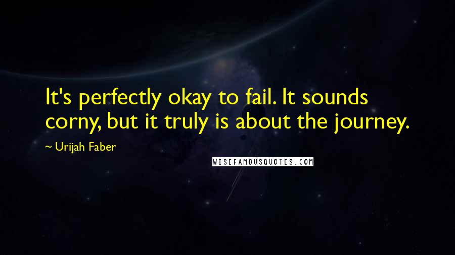 Urijah Faber Quotes: It's perfectly okay to fail. It sounds corny, but it truly is about the journey.