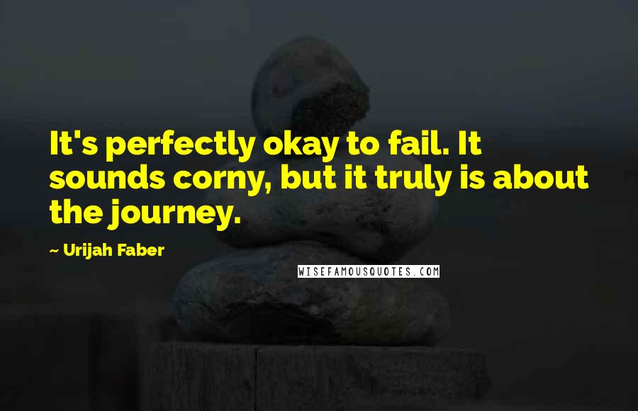 Urijah Faber Quotes: It's perfectly okay to fail. It sounds corny, but it truly is about the journey.