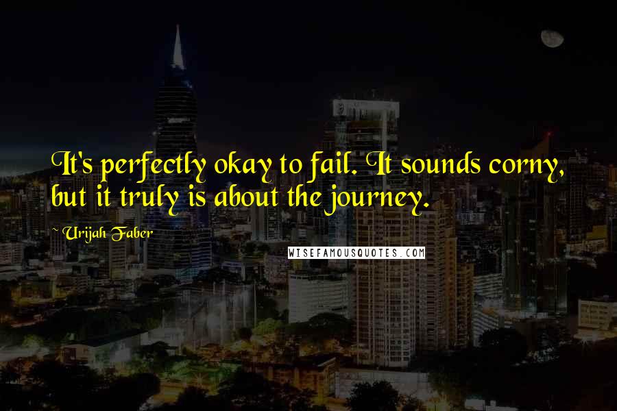 Urijah Faber Quotes: It's perfectly okay to fail. It sounds corny, but it truly is about the journey.