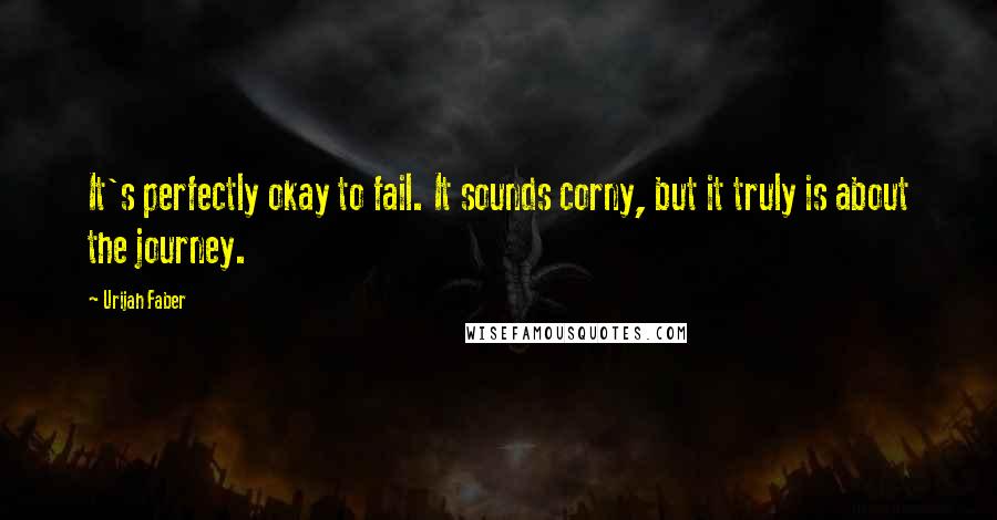 Urijah Faber Quotes: It's perfectly okay to fail. It sounds corny, but it truly is about the journey.