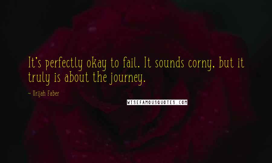 Urijah Faber Quotes: It's perfectly okay to fail. It sounds corny, but it truly is about the journey.