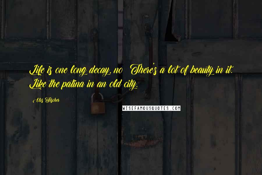 Urs Fischer Quotes: Life is one long decay, no? There's a lot of beauty in it. Like the patina in an old city.