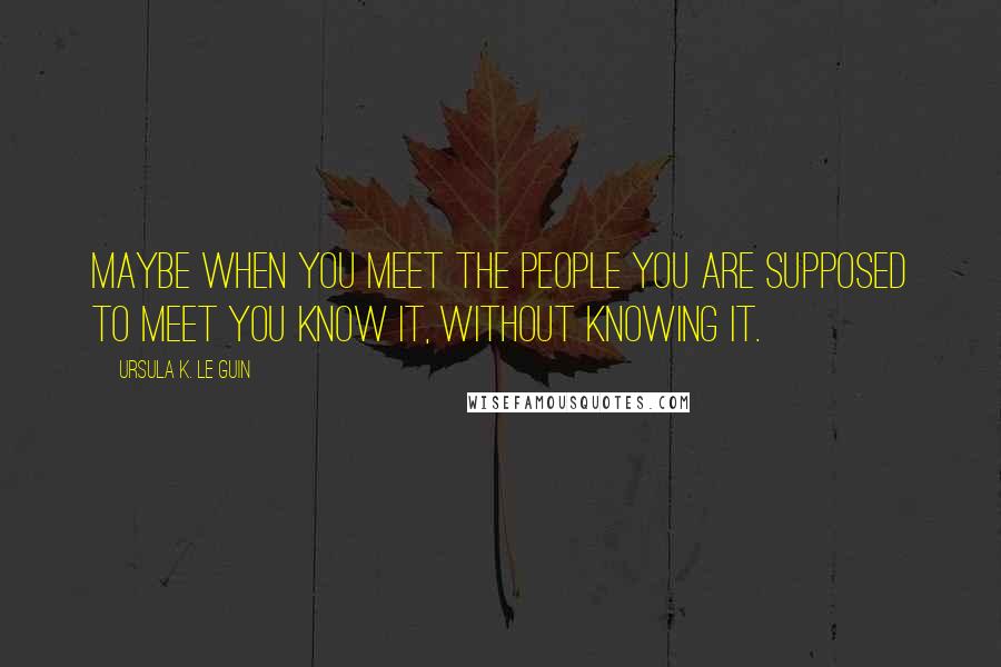 Ursula K. Le Guin Quotes: Maybe when you meet the people you are supposed to meet you know it, without knowing it.