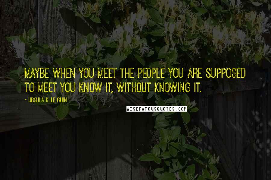 Ursula K. Le Guin Quotes: Maybe when you meet the people you are supposed to meet you know it, without knowing it.