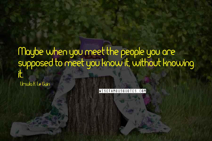 Ursula K. Le Guin Quotes: Maybe when you meet the people you are supposed to meet you know it, without knowing it.