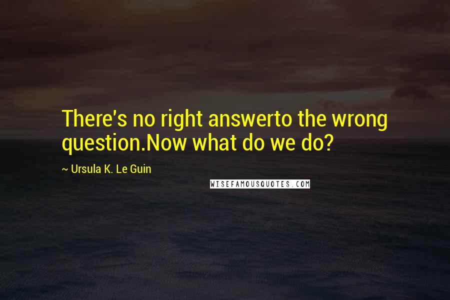 Ursula K. Le Guin Quotes: There's no right answerto the wrong question.Now what do we do?