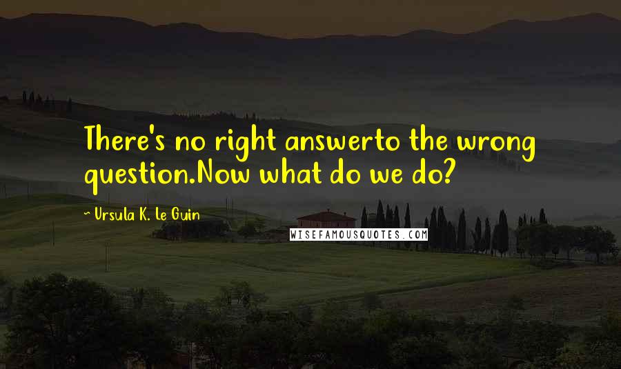 Ursula K. Le Guin Quotes: There's no right answerto the wrong question.Now what do we do?