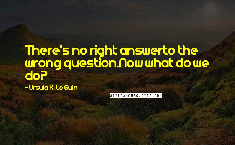 Ursula K. Le Guin Quotes: There's no right answerto the wrong question.Now what do we do?