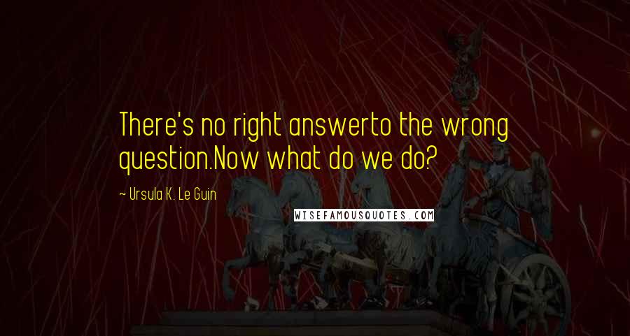 Ursula K. Le Guin Quotes: There's no right answerto the wrong question.Now what do we do?