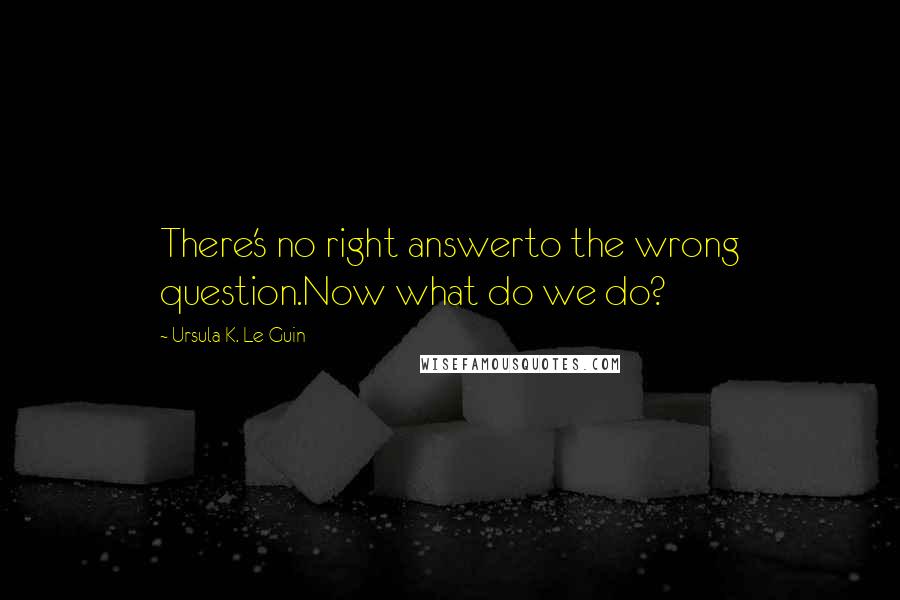 Ursula K. Le Guin Quotes: There's no right answerto the wrong question.Now what do we do?