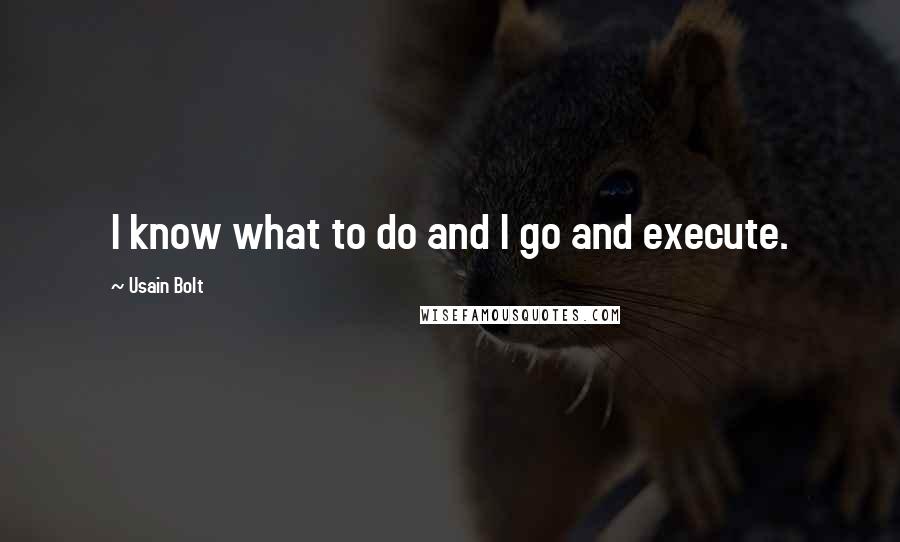 Usain Bolt Quotes: I know what to do and I go and execute.