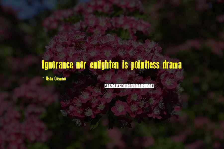 Usha Cosmico Quotes: Ignorance nor enlighten is pointless drama