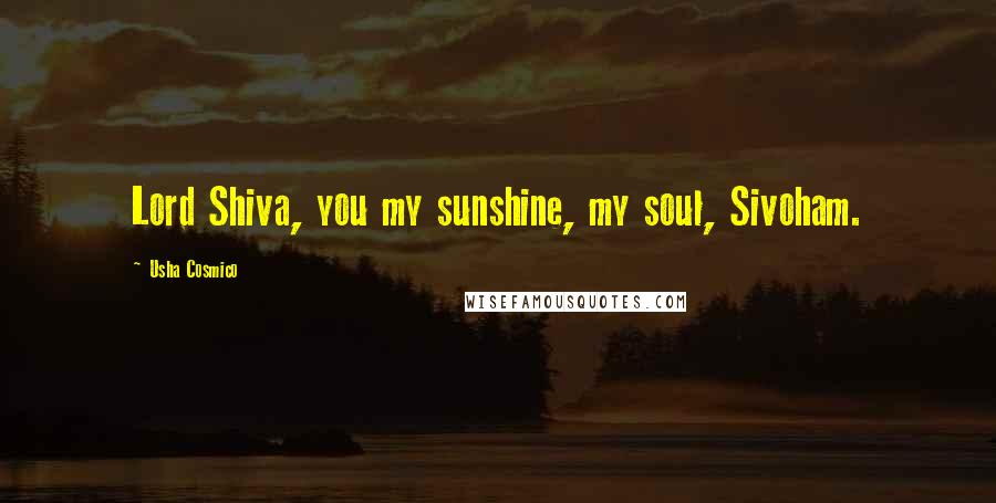 Usha Cosmico Quotes: Lord Shiva, you my sunshine, my soul, Sivoham.