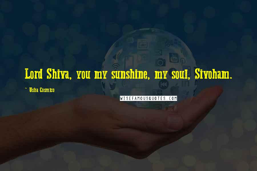 Usha Cosmico Quotes: Lord Shiva, you my sunshine, my soul, Sivoham.